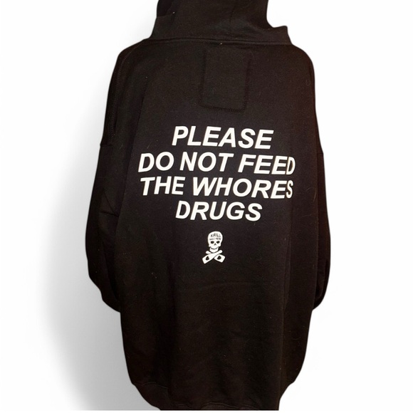 Black Hoodie with Bold Text - Picture 2 of 3